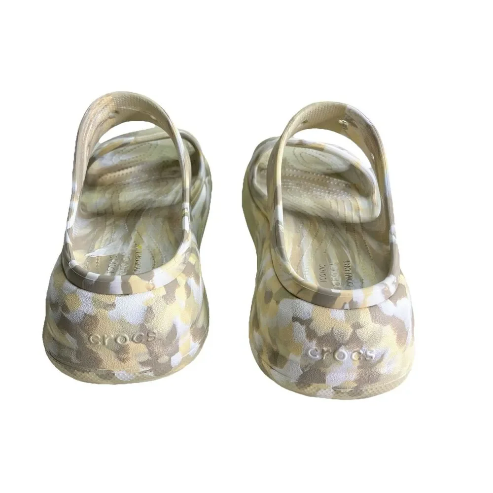 Crocs Unisex Adult Crush Marble Platform Double Strap Slides Sz Men 10 Women 12